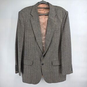 Sutter & Grant 44L Houndstooth Blazer Sport Coat Jacket Single Breasted Lined
